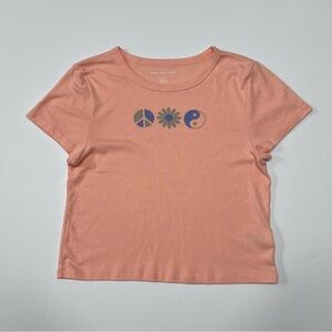 American Eagle Peace Flower Yin Yang Graphic Baby Tee XL
